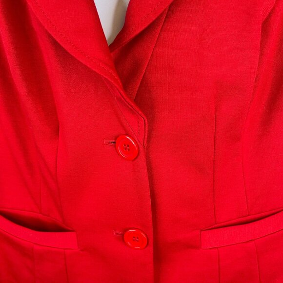 Lane Bryant Womens Button Up Blazer Size 18 Cherry Red Stretch Knit Jacket Comfy - Picture 3 of 11